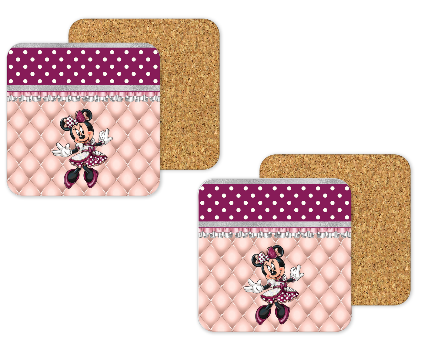 Disney Inspired Cork Backing Drink Coaster x2 (017)