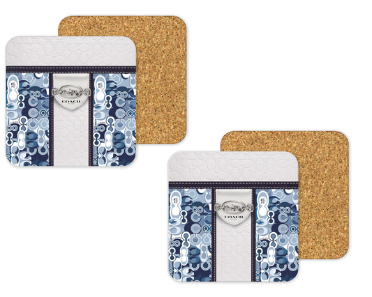 Coach Inspired Cork Backing Drink Coaster x2 (122)