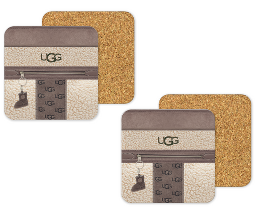 Ugg Inspired Cork Backing Drink Coaster x2 (002)