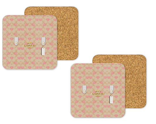 Coach Inspired Cork Backing Drink Coaster x2 (099)