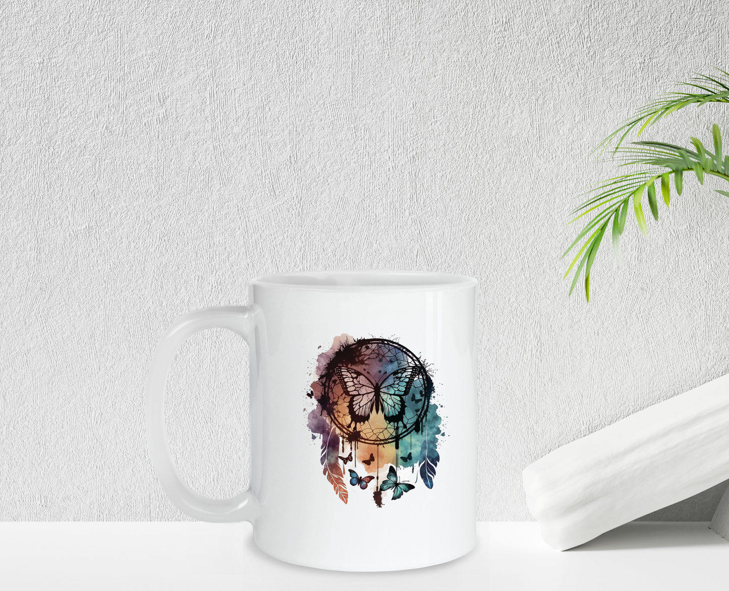 Color Butterfly Dream Catcher Ceramic Mug