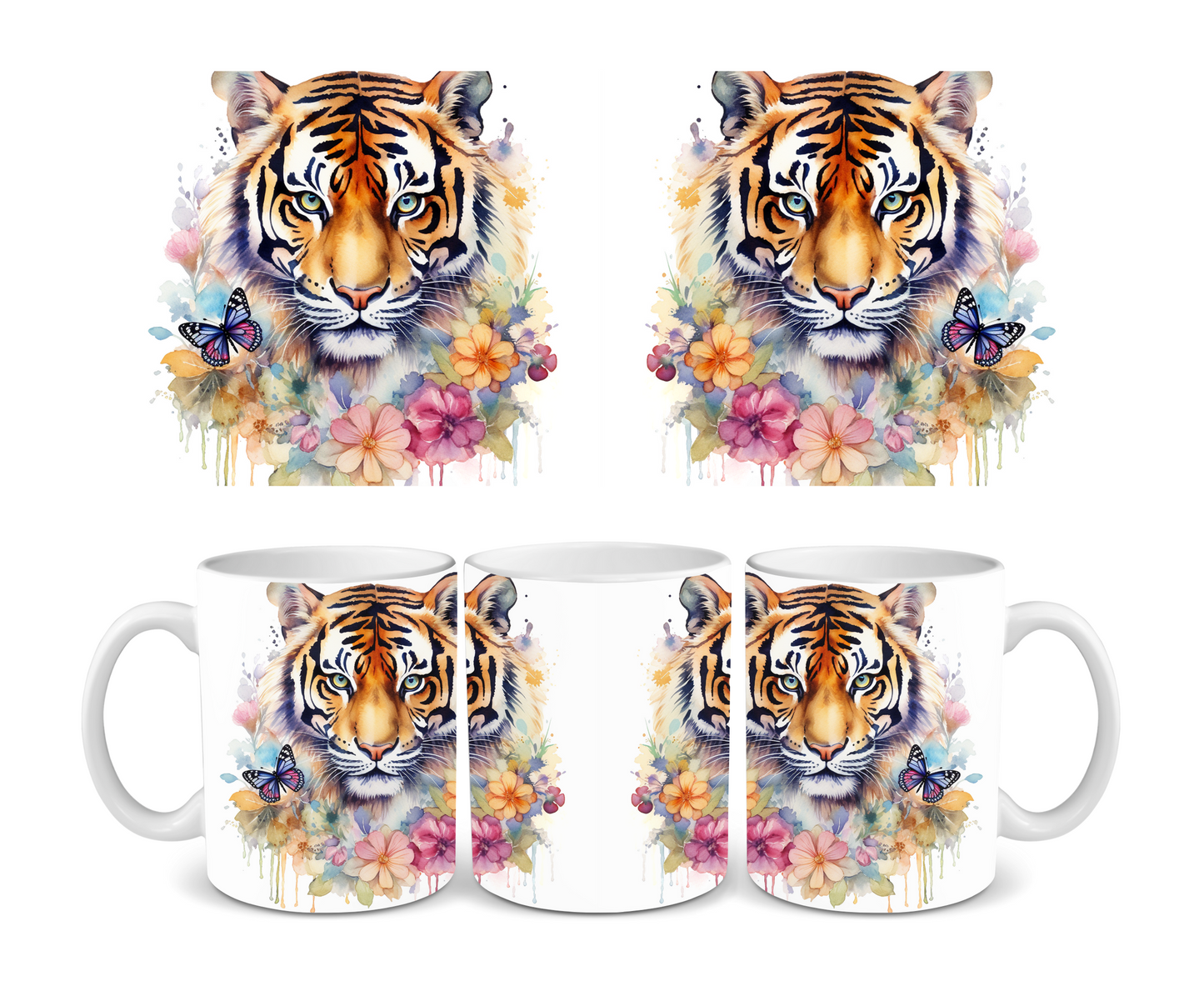 Colored Tiger Ceramic Mug