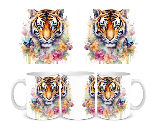 Colored Tiger Ceramic Mug