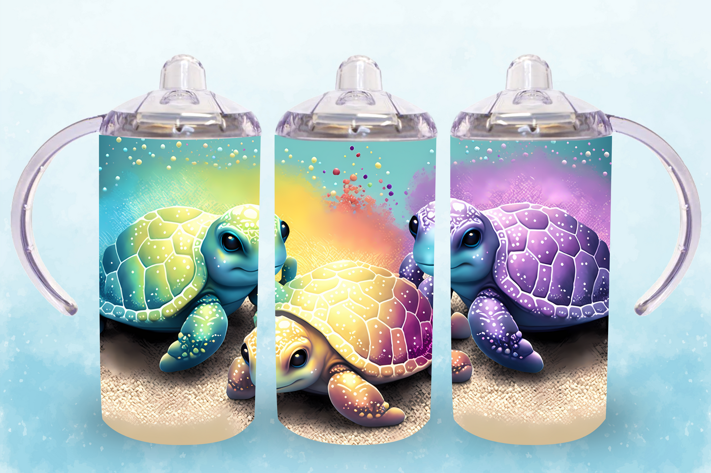 Colorful Turtles Sippy Cup / Kids Bottle