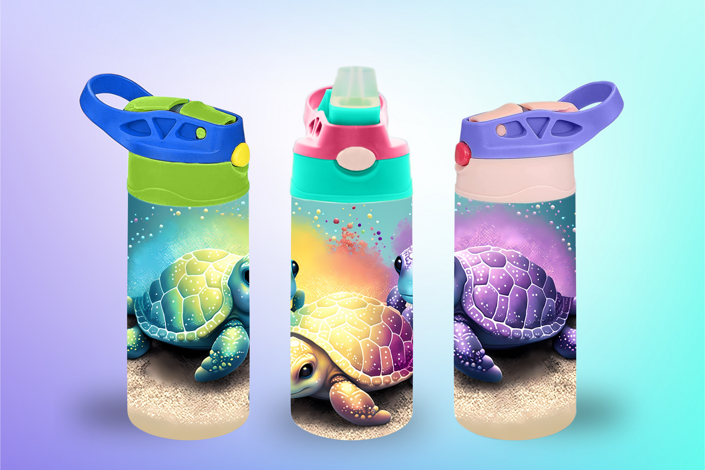 Colorful Turtles Sippy Cup / Kids Bottle