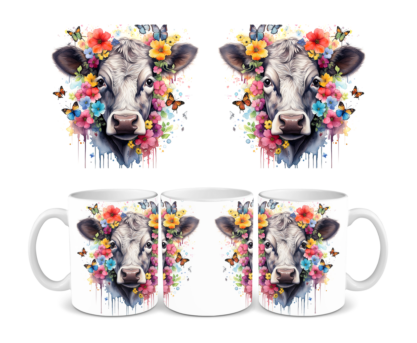 Cow Bouquet Ceramic Mug