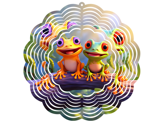 Cute Frogs Wind Spinner