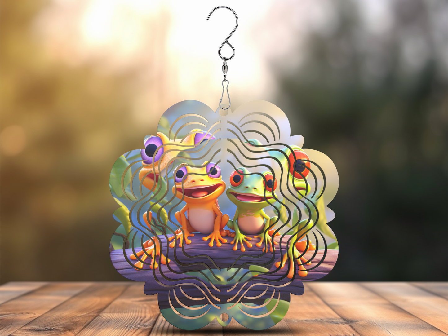 Cute Frogs Wind Spinner