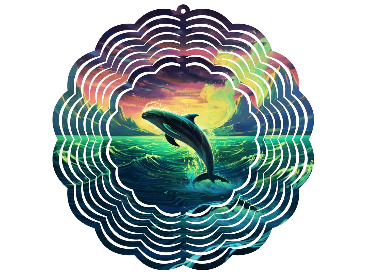 Dolphin Frolicking Wind Spinner