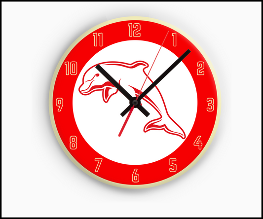 Dolphins Sublimated Clock (Round)