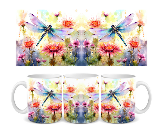 Dragonfly Garden Ceramic Mug