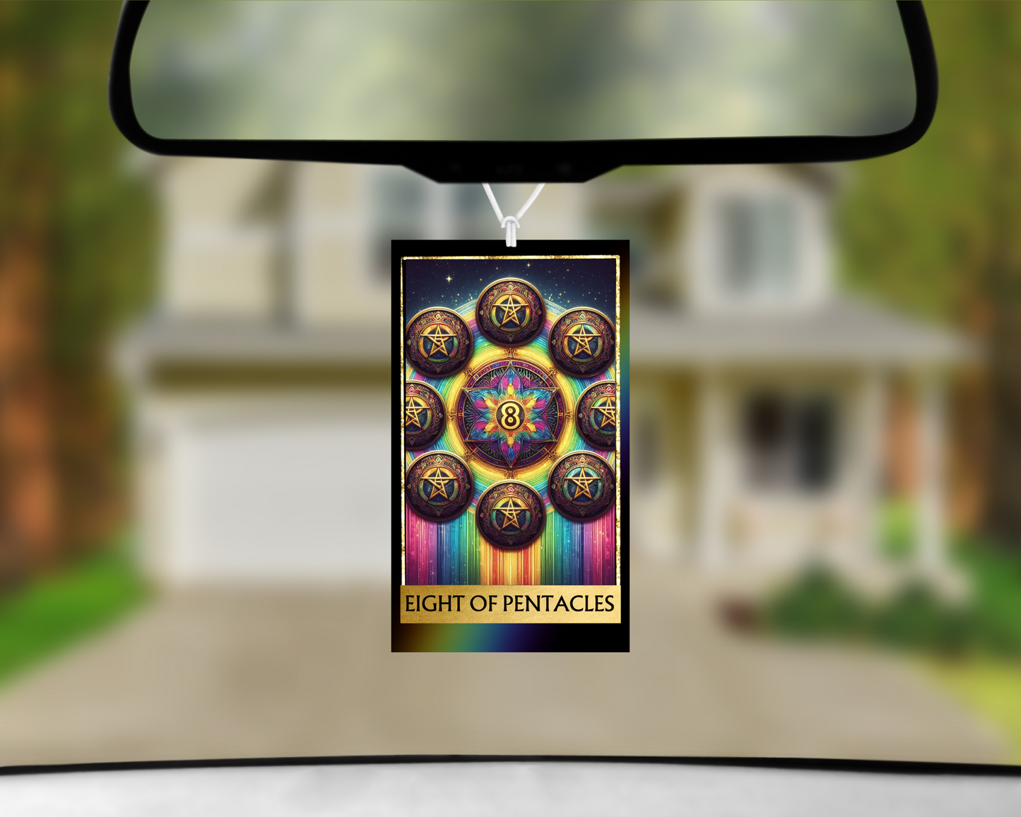 Eight of Pentacles Car Air Freshener