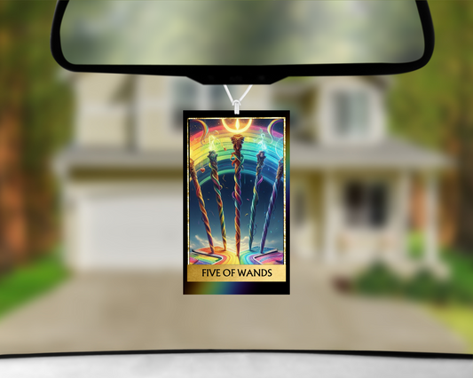 Five of Wands Car Air Freshener