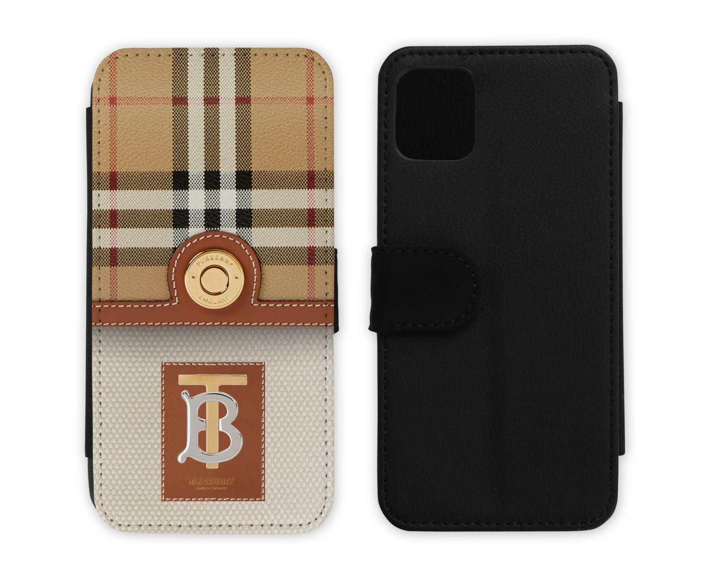 Burberry Inspired Leather Flip Case (004)