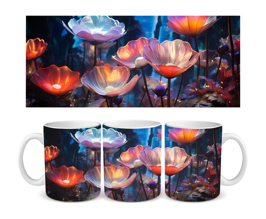 Flower Bomb By Night Ceramic Mug