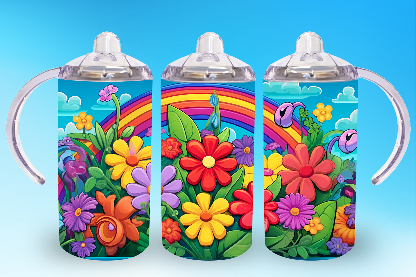 Flower Rainbow Sippy Cup / Kids Bottle