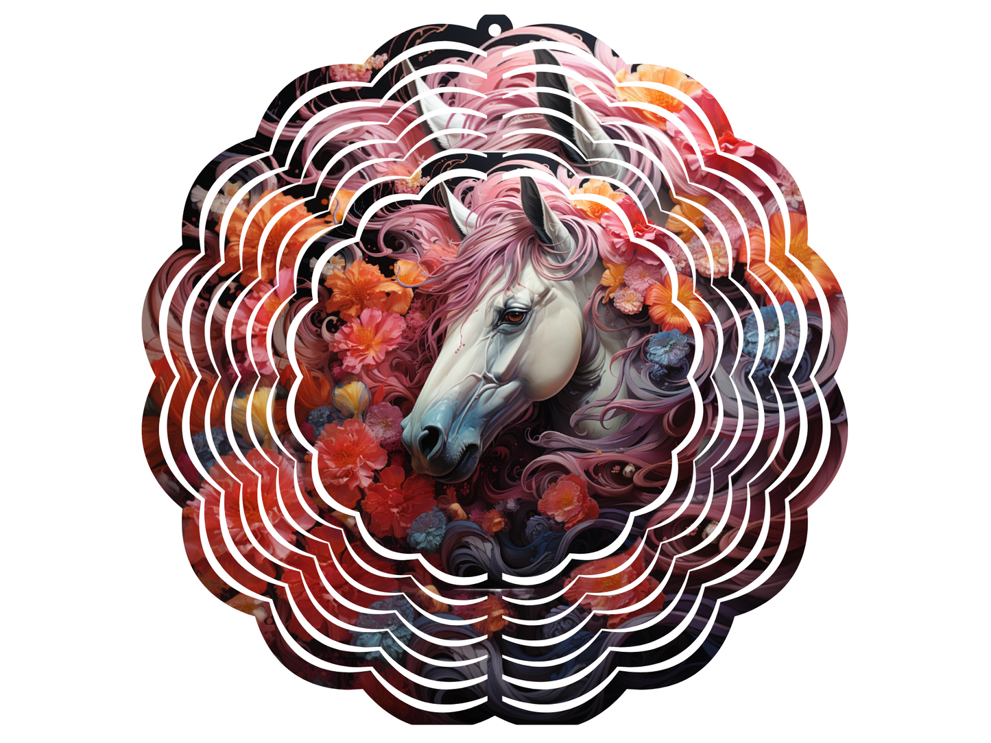 Flowered Horse Wind Spinner