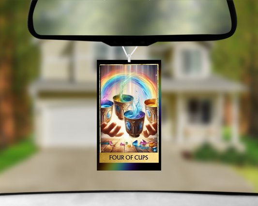 Four of Cups Tarot Card Car Air Freshener