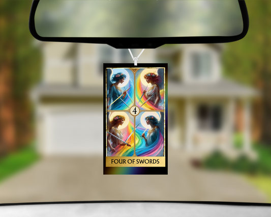 Four of Swords Tarot Card Car Air Freshener