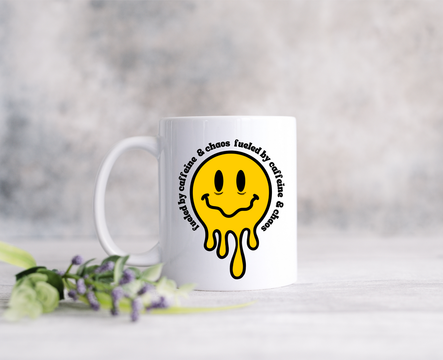 Fueled By Caffeine & Chaos  Ceramic Mug