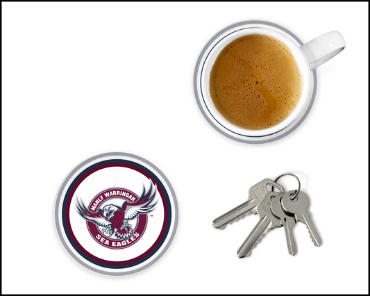 Manly Sea Eagles Glass Coasters (001)