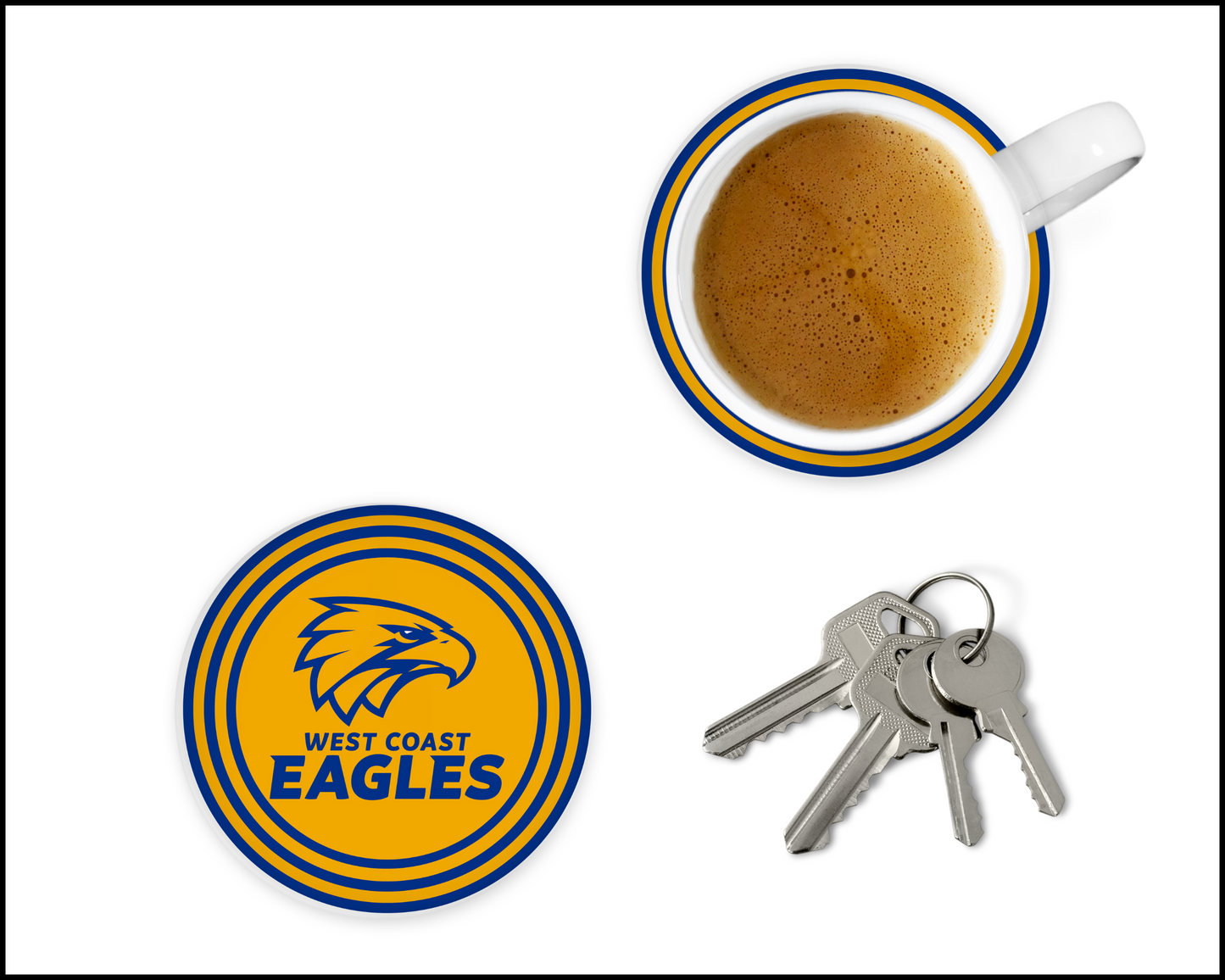West Coast Eagles Glass Coasters (001)