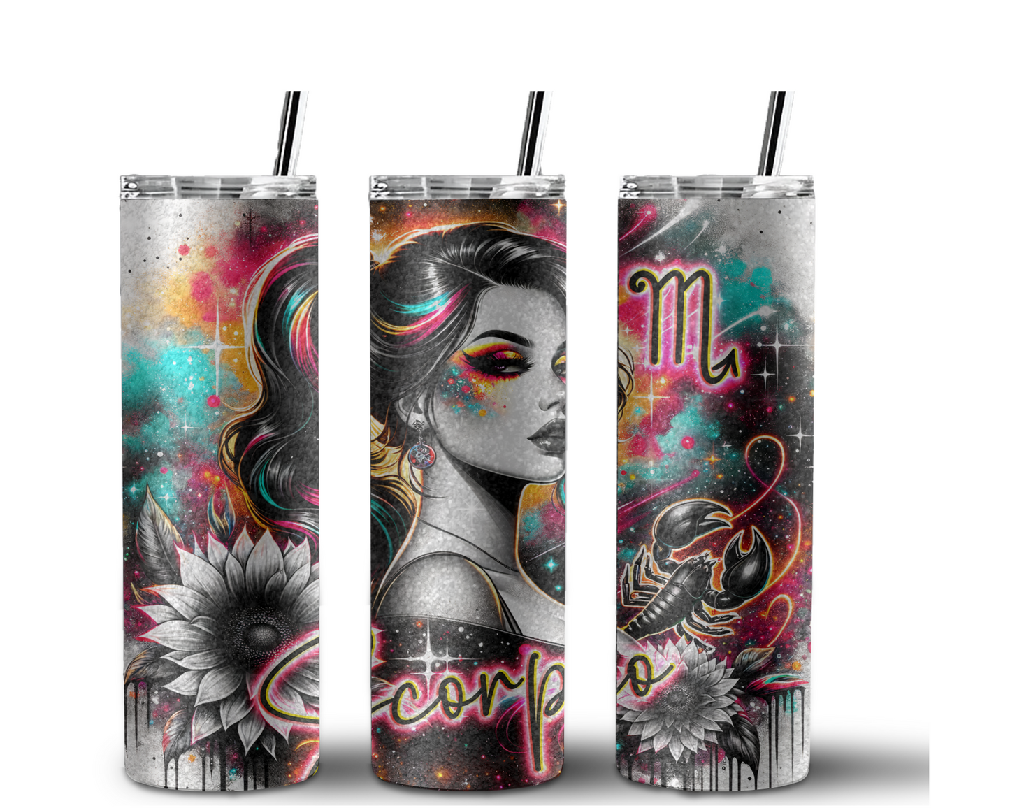 Neon Star Sign - Scorpio Tumbler (012)