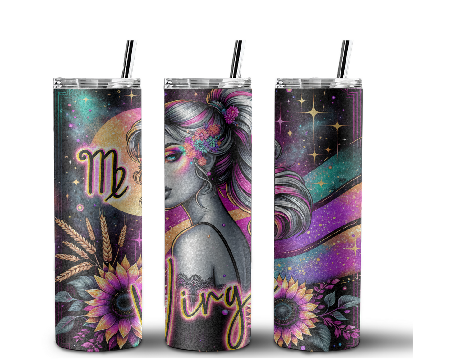 Neon Star Sign - Virgo Tumbler (003)