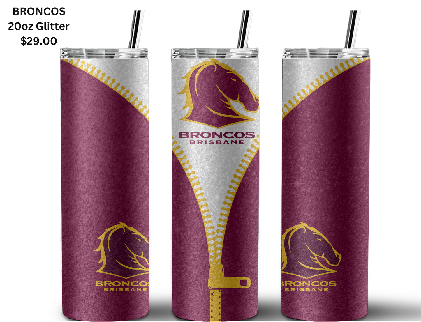 Brisbane Broncos NRL Zip Tumbler