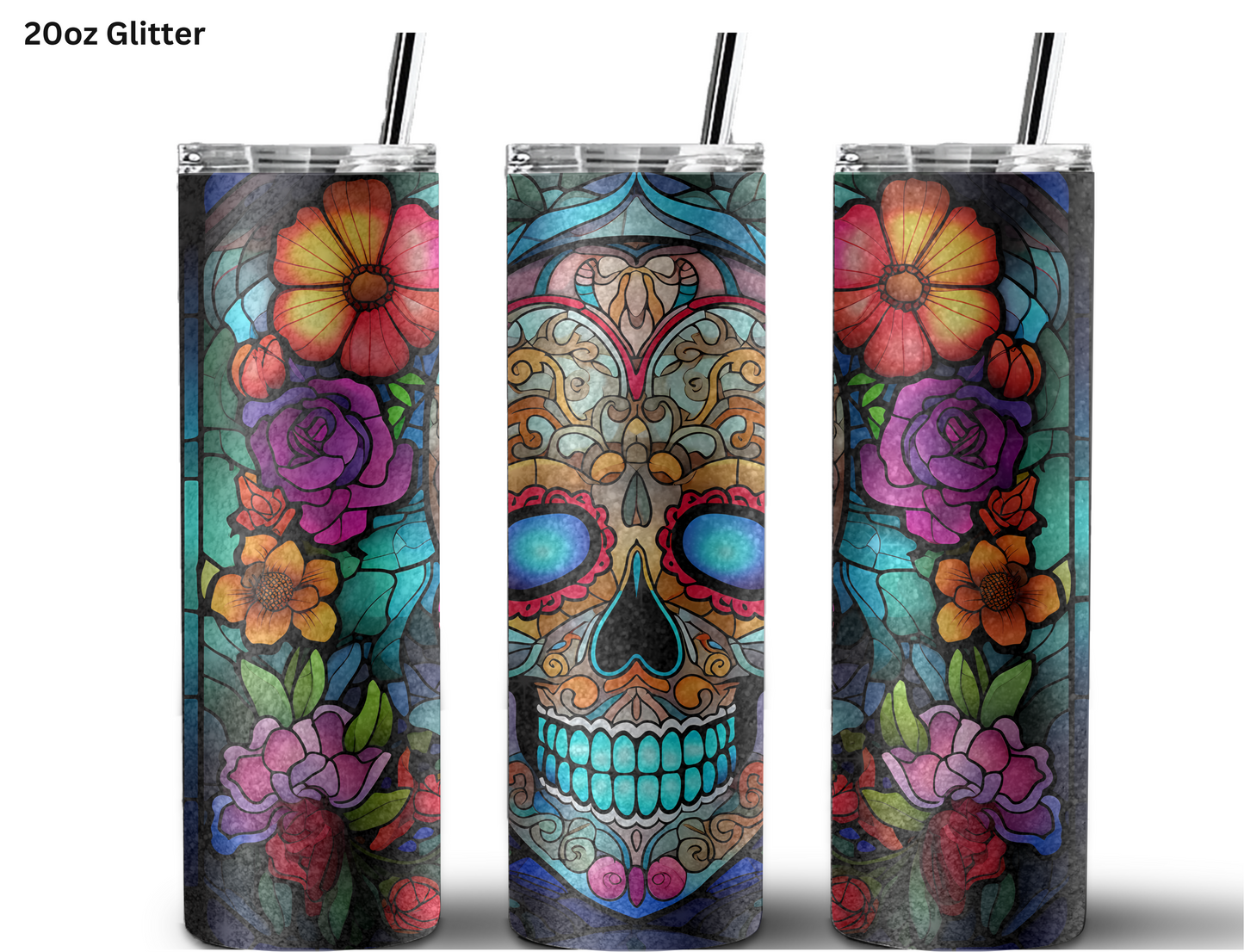 Glowed Candy Skull Tumbler