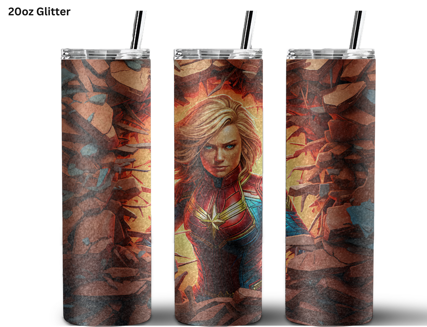 Captain Marvel Wall Break Tumbler