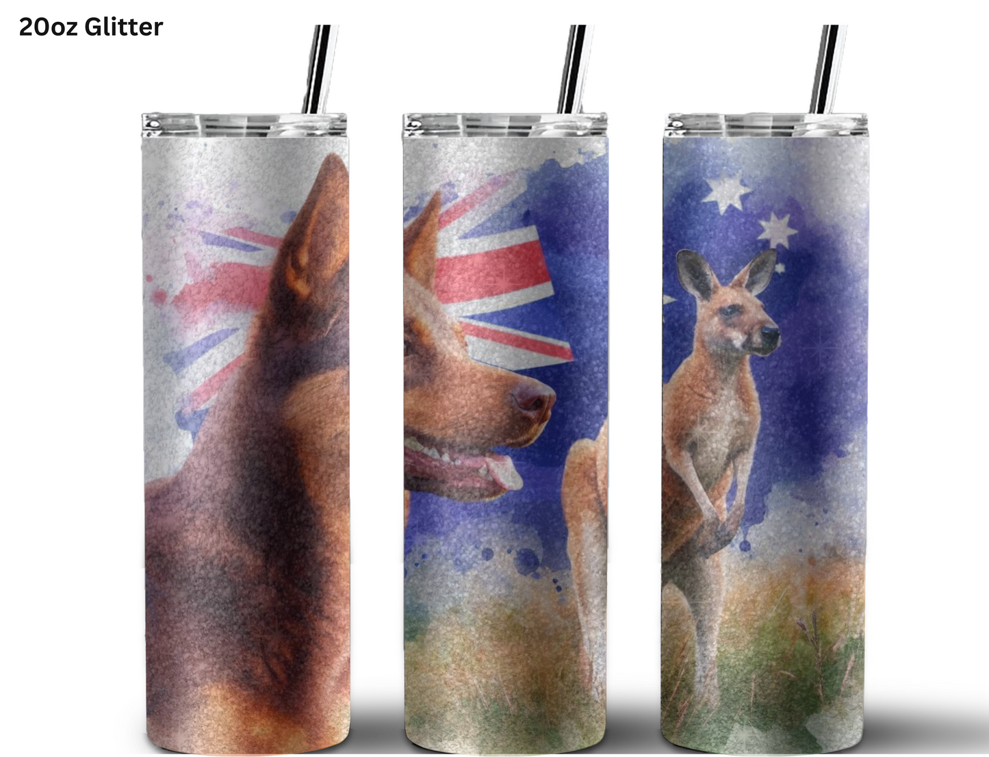 Australian Kelpie and Kangaroo Tumbler