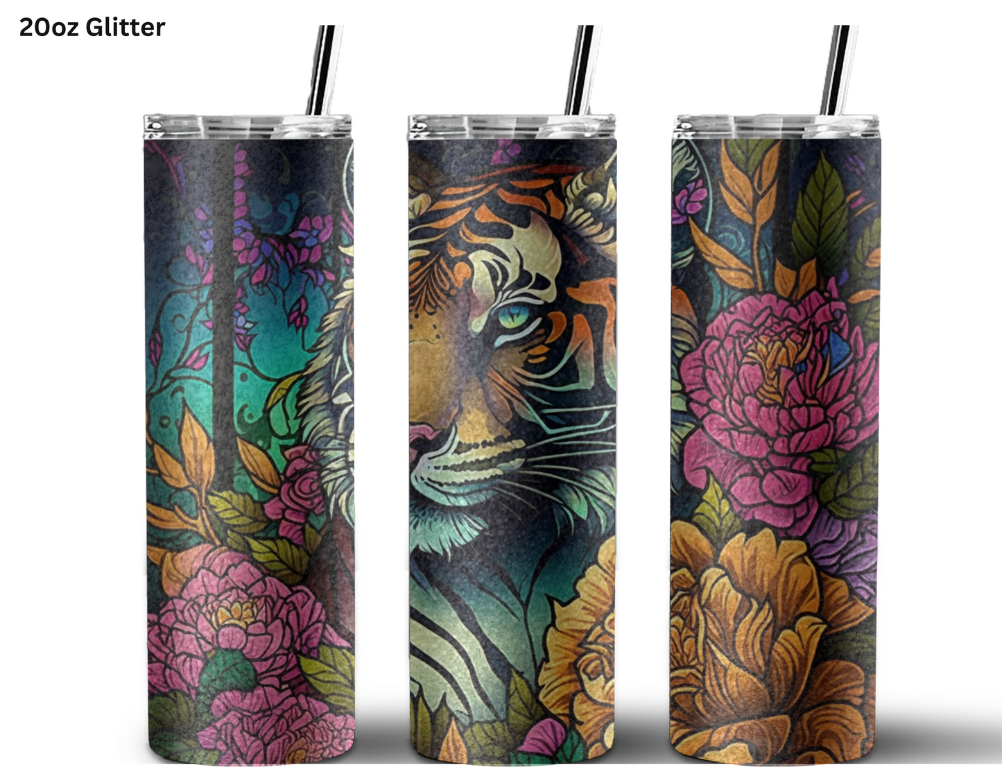 Floral Tiger Tumbler