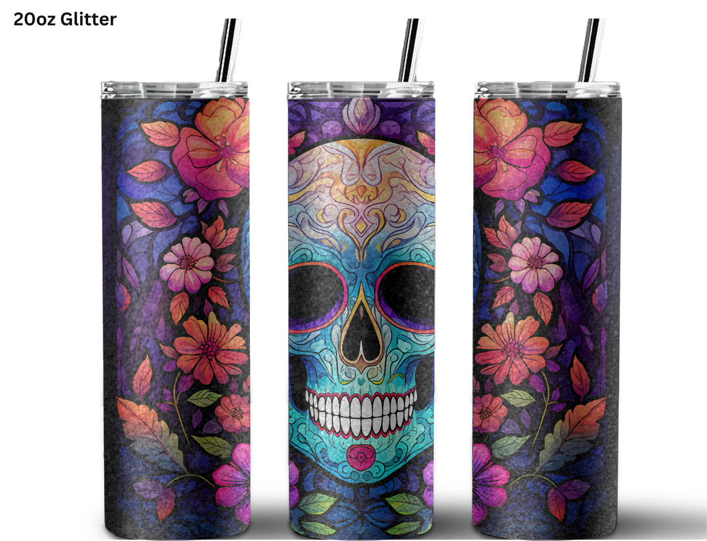 Black Eyed Candy Skull Tumbler