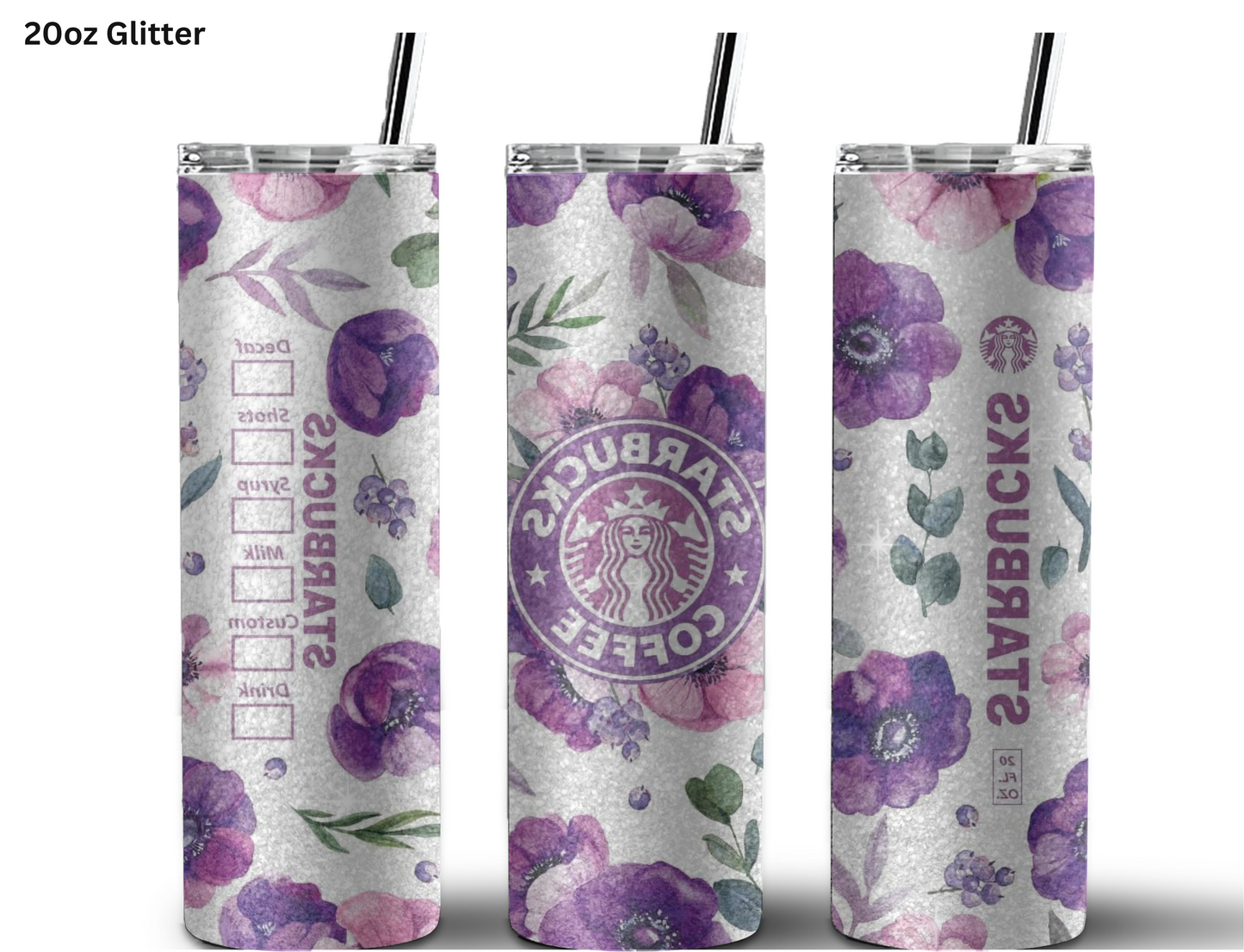 Floral Starbucks (Purple) Tumbler