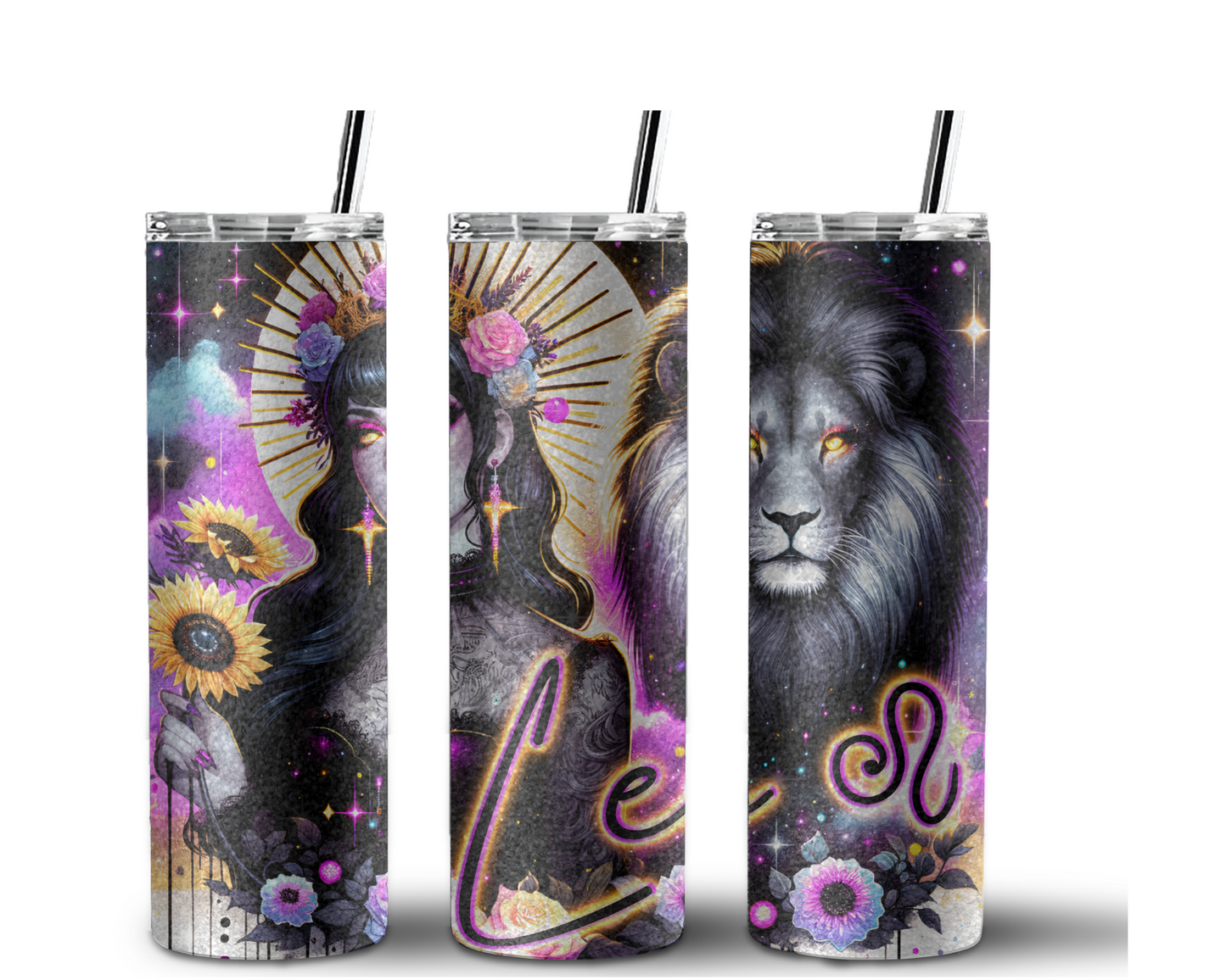 Neon Star Sign - Leo Tumbler (008)