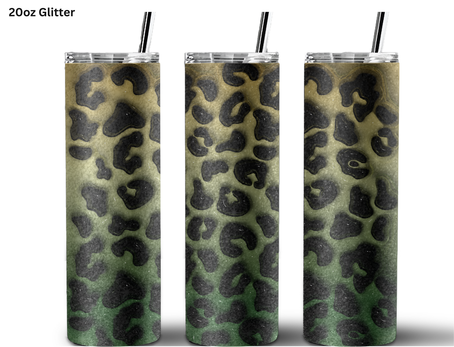 Animal Print - Sage & Forest Green Tumbler