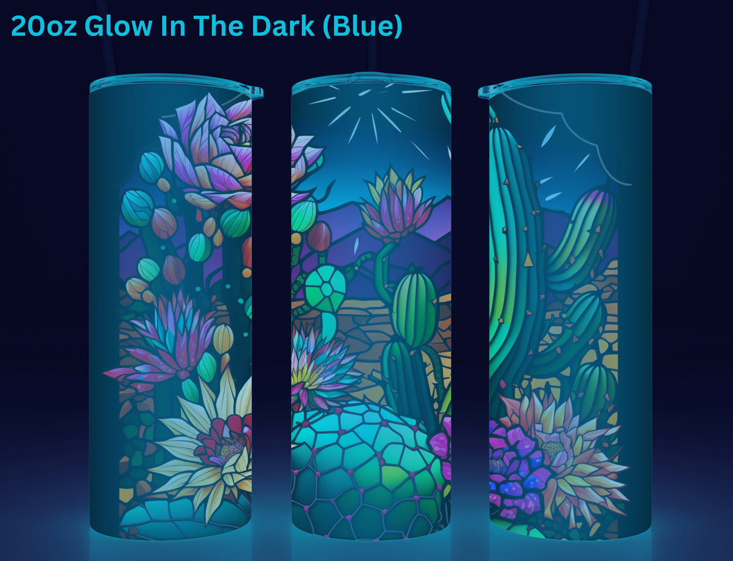 Starry Night Cactus Tumbler