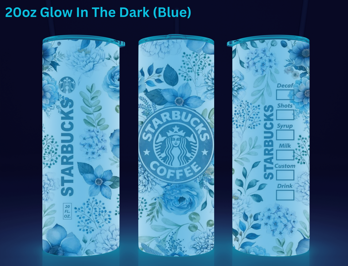 Floral Starbucks (Blue) Tumbler