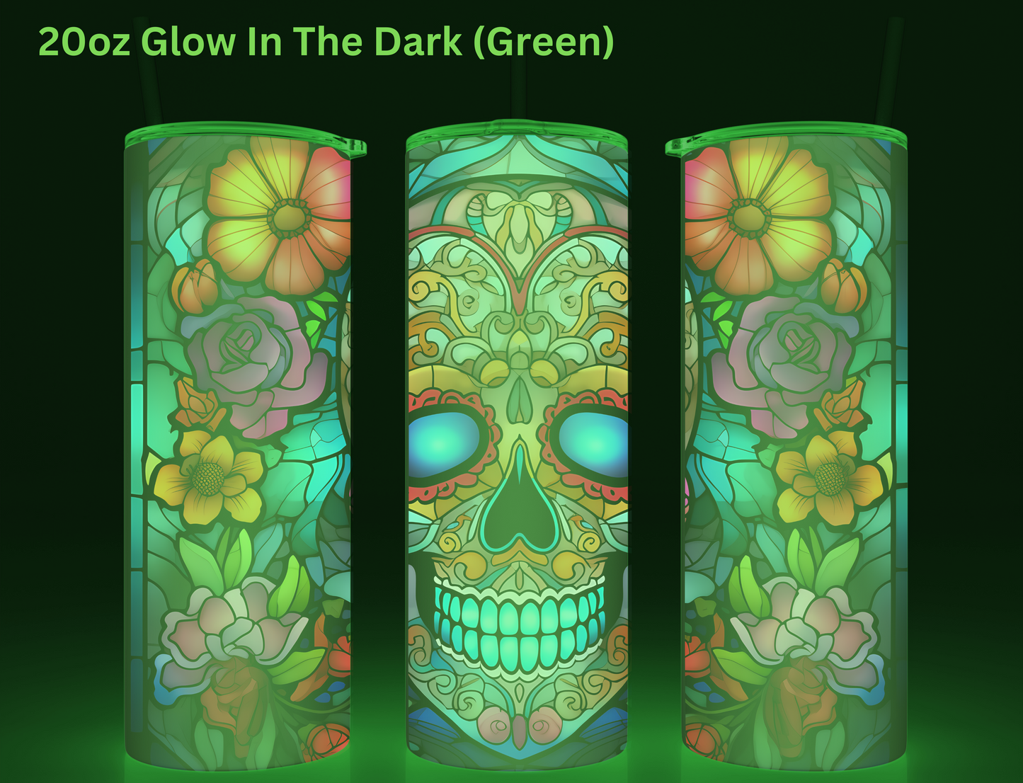 Glowed Candy Skull Tumbler