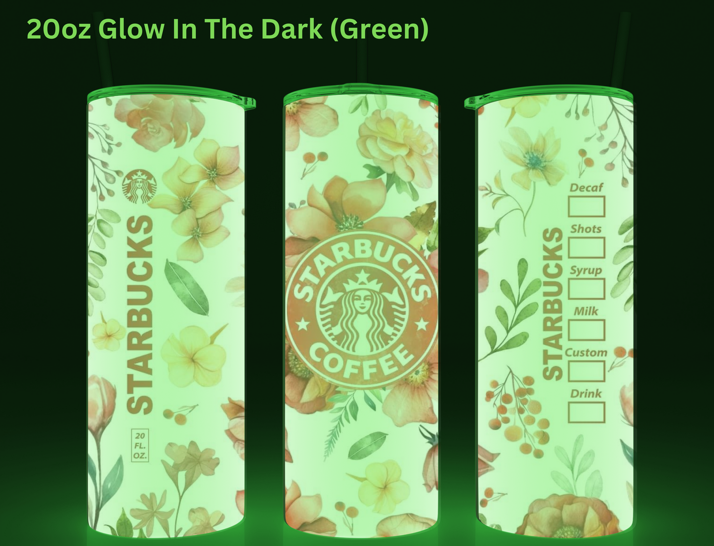 Floral Starbucks (Orange) Tumbler