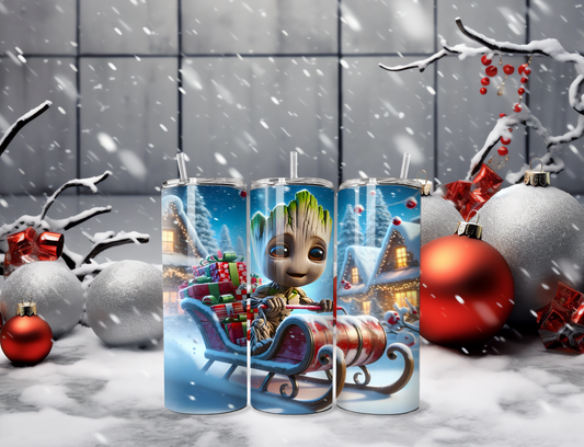 Groot Plays Santa Tumbler