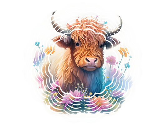 Highland Cow Wind Spinner