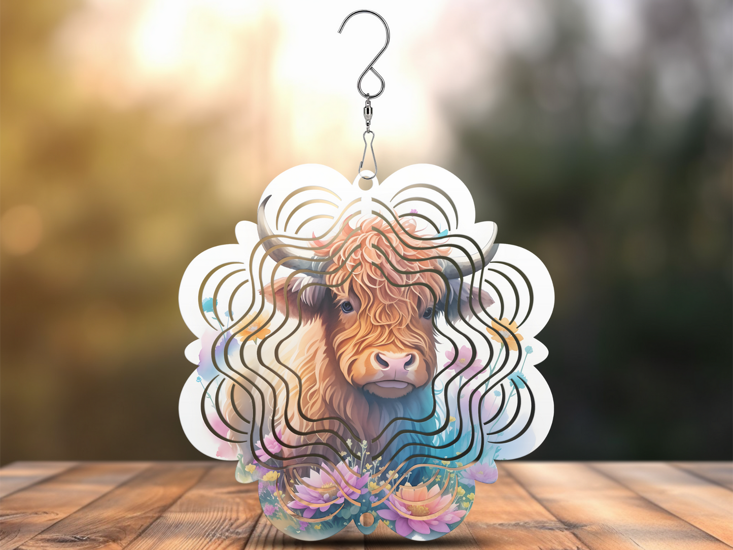 Highland Cow Wind Spinner