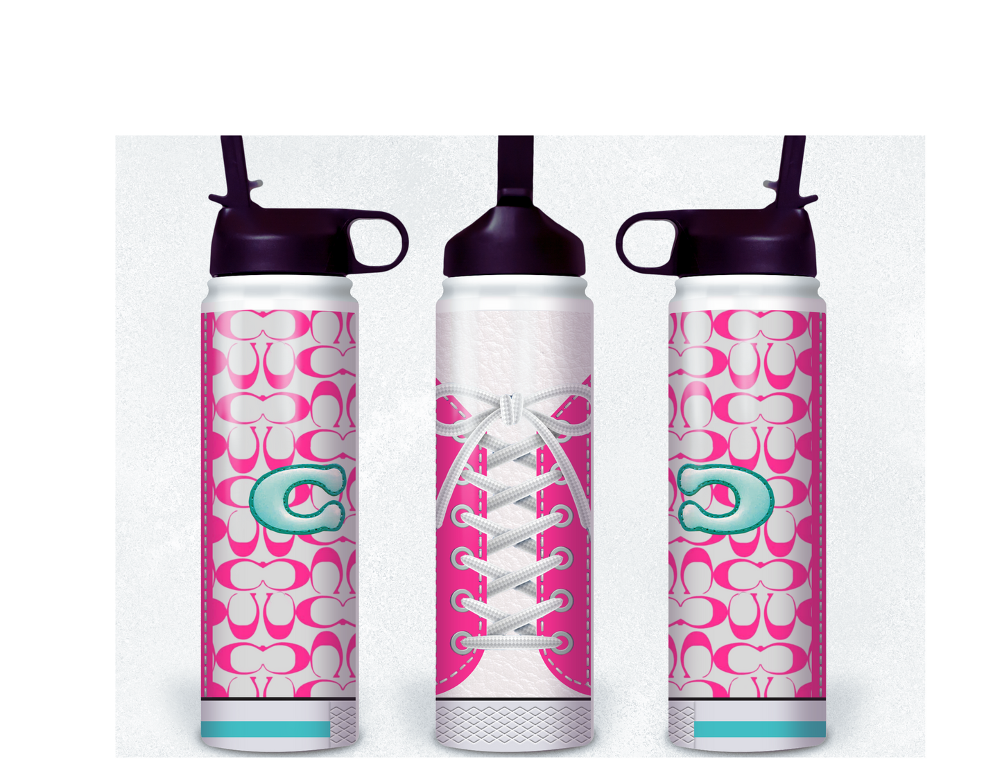 Coach Inspired Aqua & Hot Pink (Shoe Inspired Tumbler)