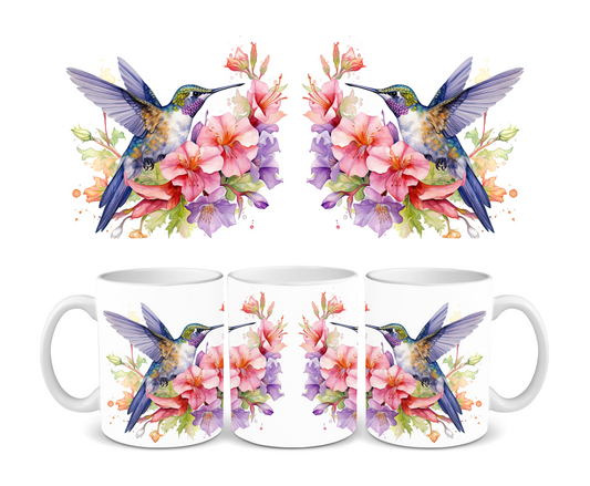 Hummingbird Hibiscus Ceramic Mug