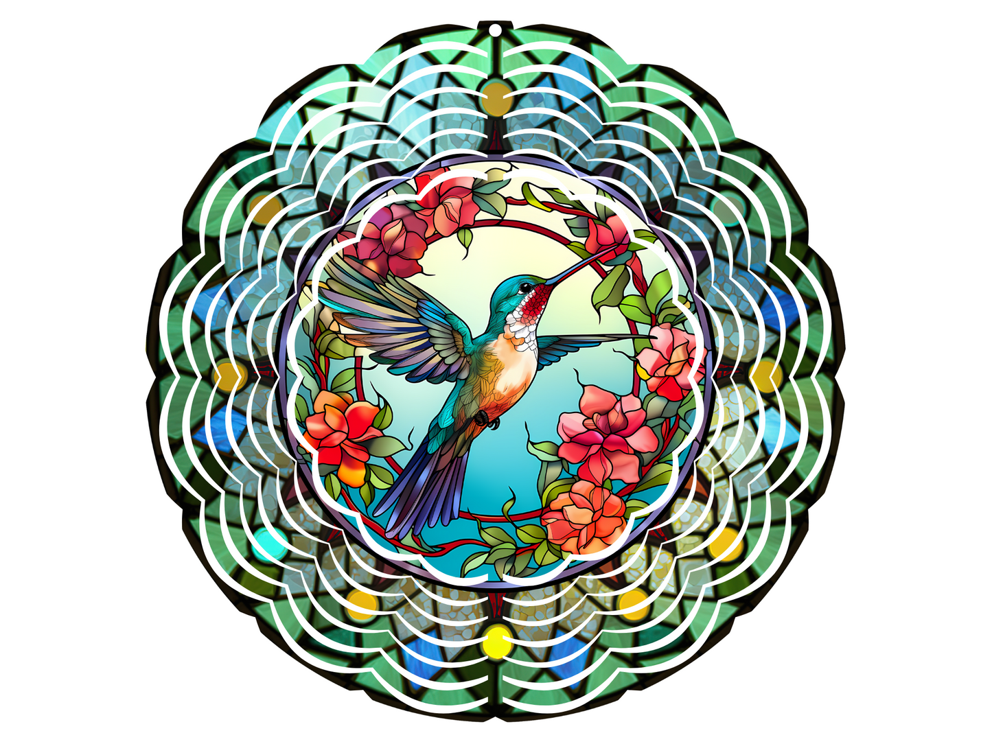 Hummingbird In Flight Wind Spinner