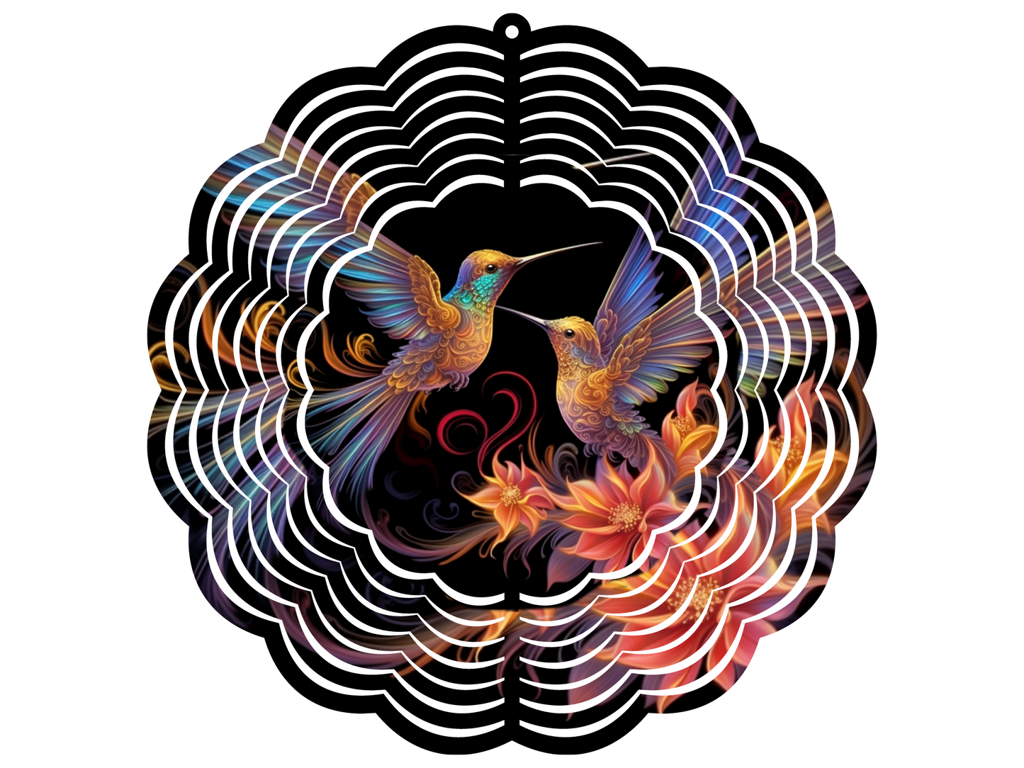 Hummingbird & Tiger Lilies Wind Spinner