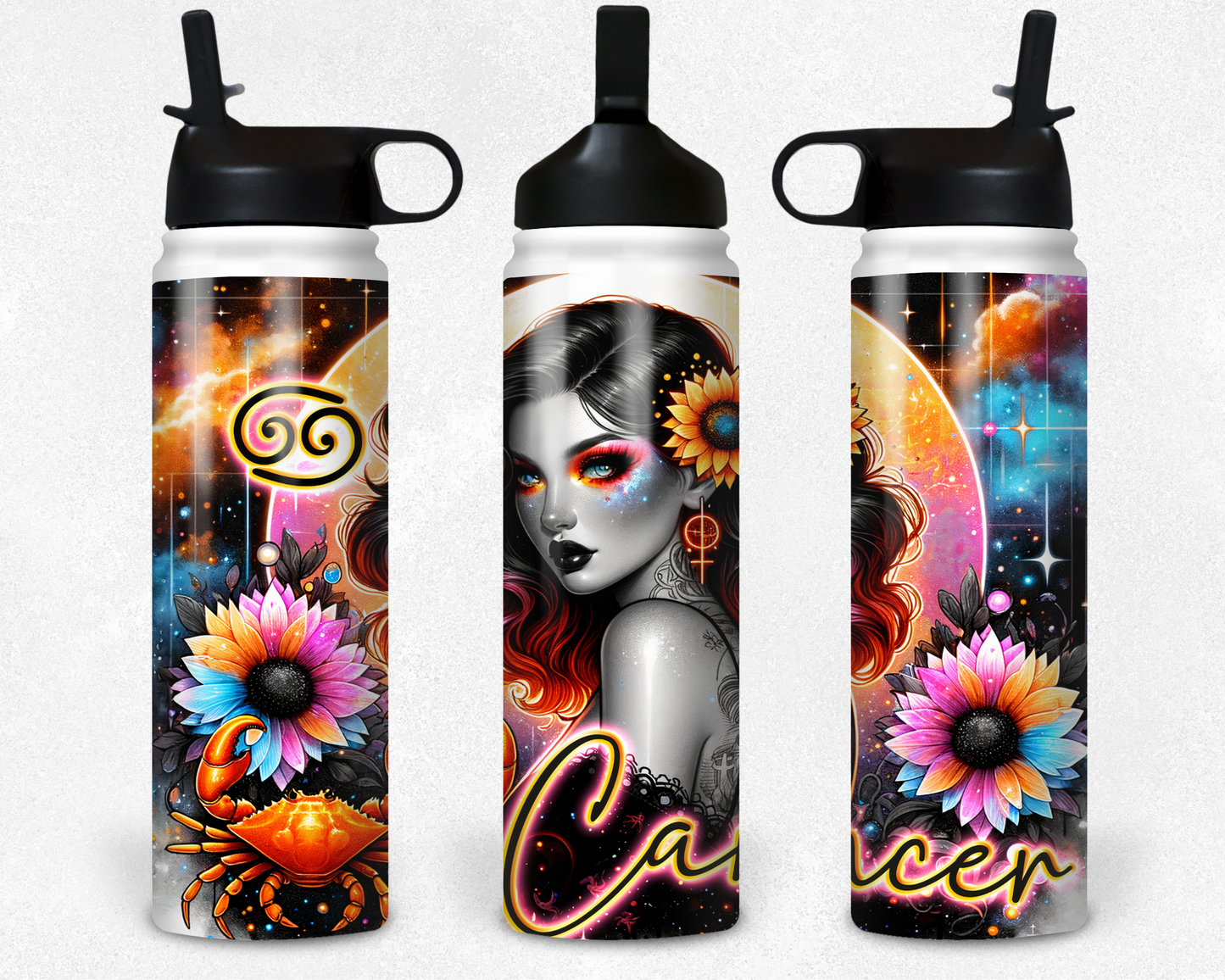 Neon Star Sign - Cancer Tumbler (004)