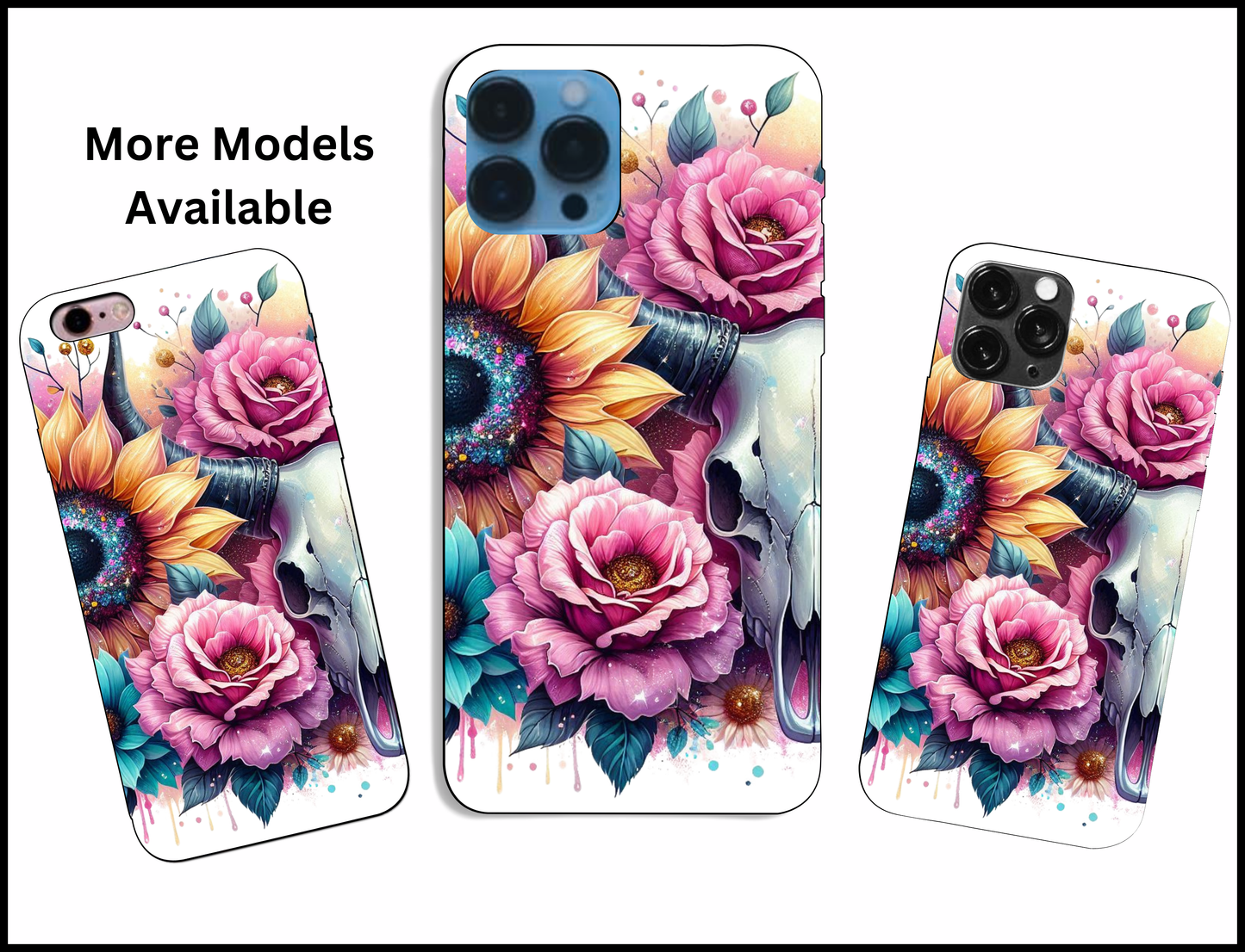 Bull Skull Floral Phone Case (168)